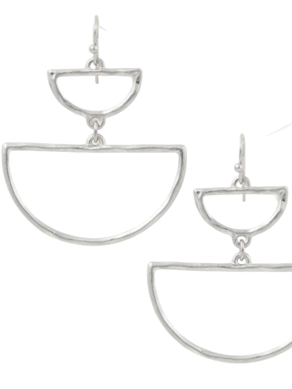 Womens Silver Tone Crescent Dangle Drop‎ Earrings